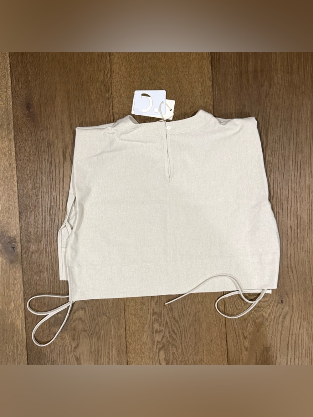 COMMENSE Utility Linen Two-Piece Wide Leg Pants Set - Ivory/Beige - XL - Picture 8 of 10